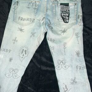 Ksubi Light Blue Graphic Skinny Jeans